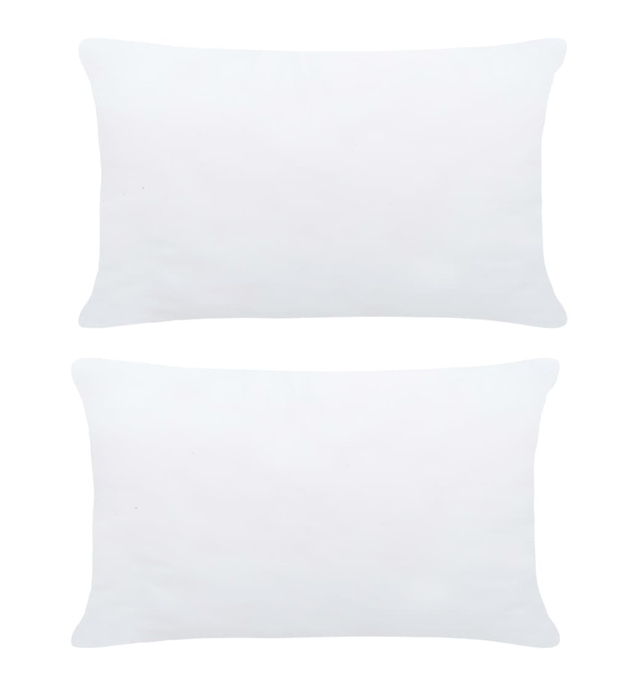 Garnitures de coussin 2 pcs 60x40 cm Blanc