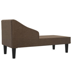 Chaise longue avec traversin marron tissu