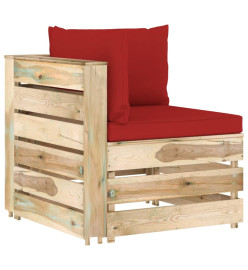 Salon de jardin 10 pcs avec coussins Bois imprégné de vert