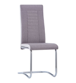 Chaises à manger cantilever lot de 4 taupe tissu