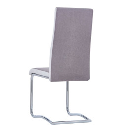 Chaises à manger cantilever lot de 4 taupe tissu