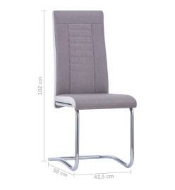 Chaises à manger cantilever lot de 4 taupe tissu