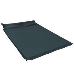 Matelas gonflable avec oreiller 130x190 cm Vert foncé