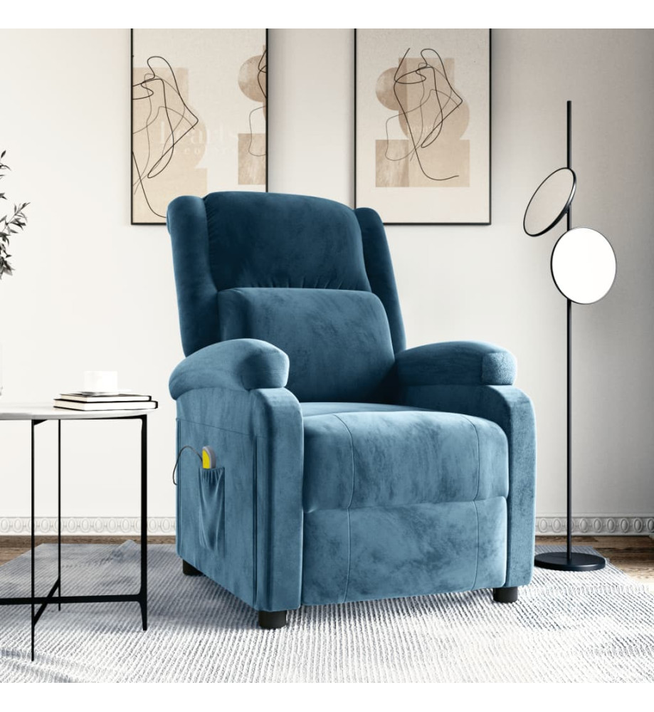 Fauteuil de massage Bleu Velours