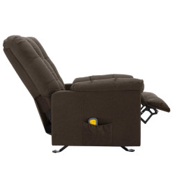 Fauteuil de massage inclinable Marron foncé Tissu