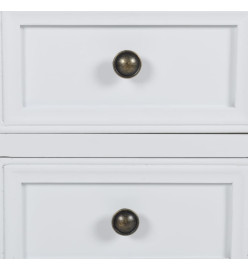 Table de chevet avec 2 tiroirs MDF Blanc