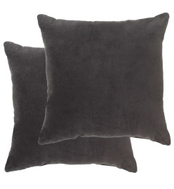 Coussins en velours de coton 2 pcs 45 x 45 cm Anthracite