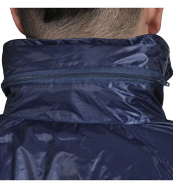 Combinaison de pluie avec capuche 2 pcs Hommes Bleu marine XL