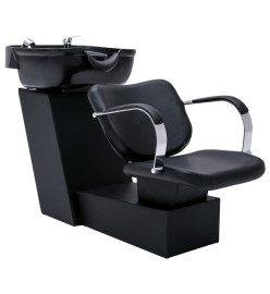 Chaise de salon avec lavabo Noir 137x59x82 cm Similicuir