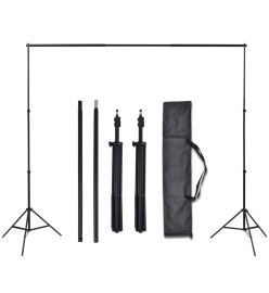 Kit de studio photo et 3 toiles de fond réglables Coton 3x5 m