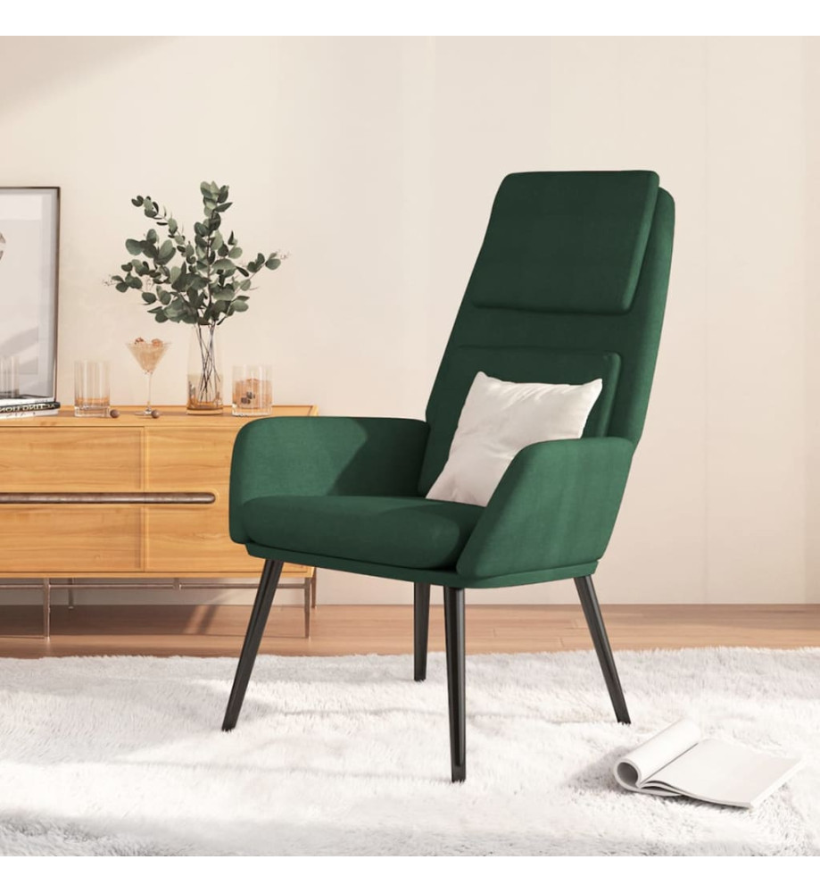 Chaise de relaxation Vert foncé Tissu