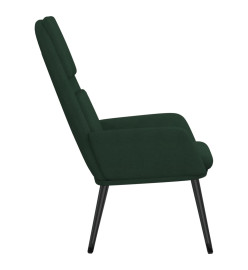 Chaise de relaxation Vert foncé Tissu