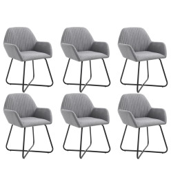 Chaises à manger lot de 6 gris clair tissu