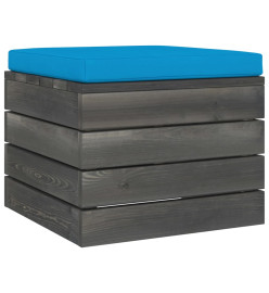 Repose-pieds palette de jardin 2 pcs avec coussins Bois de pin