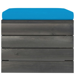 Repose-pieds palette de jardin 2 pcs avec coussins Bois de pin
