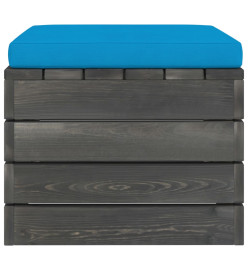 Repose-pieds palette de jardin 2 pcs avec coussins Bois de pin