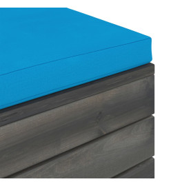 Repose-pieds palette de jardin 2 pcs avec coussins Bois de pin