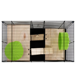 Cage pour hamsters gris 58x32x36 cm polypropylène et métal