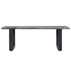 Table basse avec bord naturel Gris 115x60x40 cm Bois d'acacia