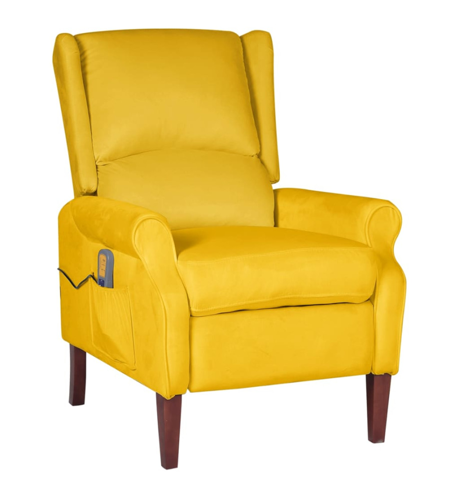 Fauteuil de massage inclinable Jaune Velours