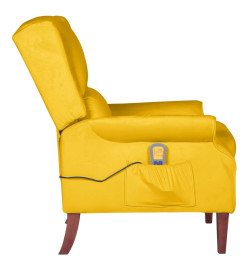 Fauteuil de massage inclinable Jaune Velours