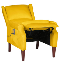 Fauteuil de massage inclinable Jaune Velours