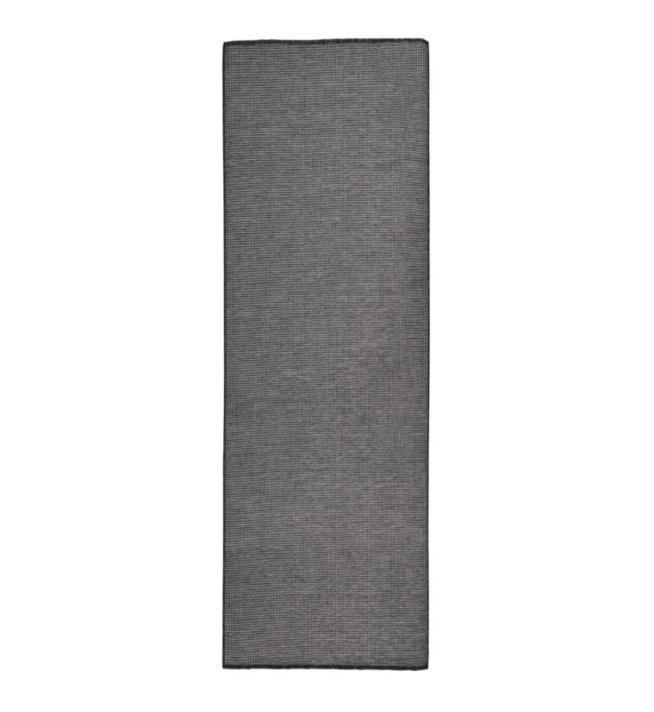 Tapis à tissage plat d'extérieur 80x250 cm Gris