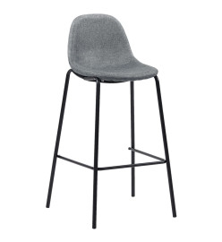 Tabourets de bar lot de 2 gris clair tissu