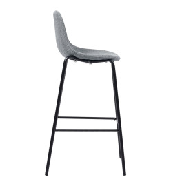 Tabourets de bar lot de 2 gris clair tissu