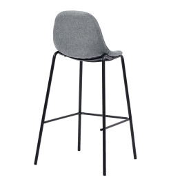 Tabourets de bar lot de 2 gris clair tissu