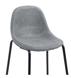 Tabourets de bar lot de 2 gris clair tissu