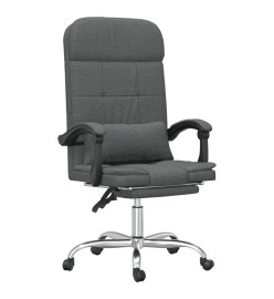 Fauteuil de massage inclinable de bureau Gris foncé Tissu