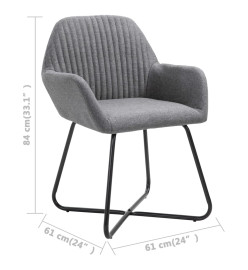 Chaises à manger lot de 6 gris foncé tissu