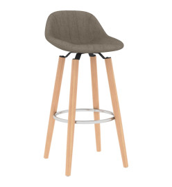 Tabourets de bar lot de 2 taupe tissu