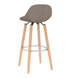 Tabourets de bar lot de 2 taupe tissu