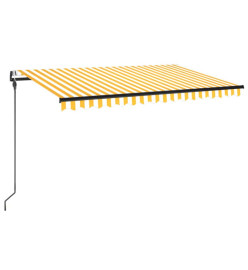 Auvent automatique capteur de vent/LED 450x300cm Jaune et blanc