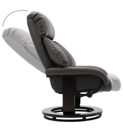 Fauteuil TV avec repose-pied Gris Similicuir