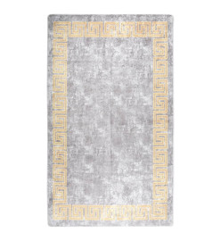 Tapis lavable gris et doré 150x230 cm antidérapant