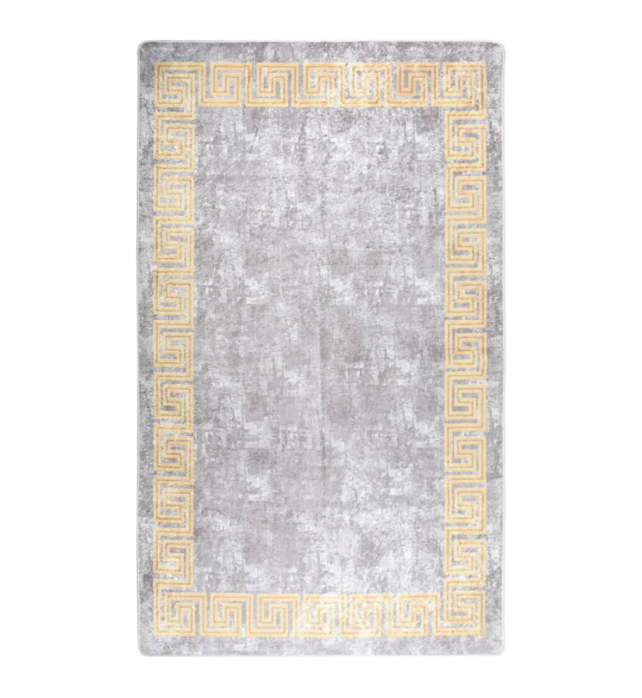 Tapis lavable gris et doré 150x230 cm antidérapant