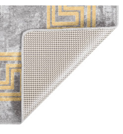 Tapis lavable gris et doré 150x230 cm antidérapant