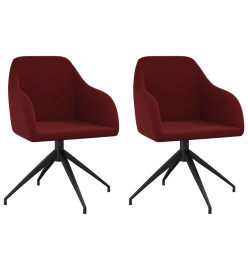 Chaises à manger lot de 2 Rouge bordeaux Velours