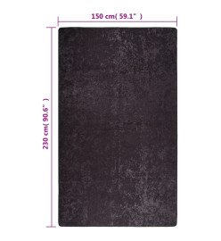 Tapis lavable anthracite 150x230 cm antidérapant