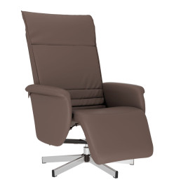 Fauteuil inclinable avec repose-pieds marron similicuir