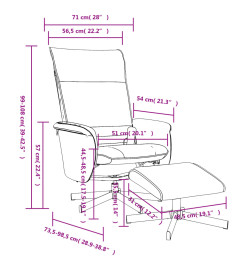 Fauteuil inclinable de massage avec repose-pied noir similicuir