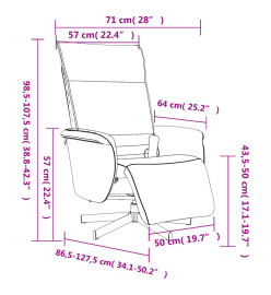 Fauteuil inclinable de massage et repose-pieds crème similicuir