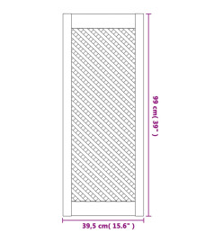 Portes d'armoires en treillis 2 pcs 39,5x99 cm pin massif