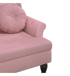 Banc avec coussins rose 120,5x65x75 cm velours