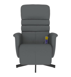 Fauteuil inclinable de massage repose-pieds gris similicuir