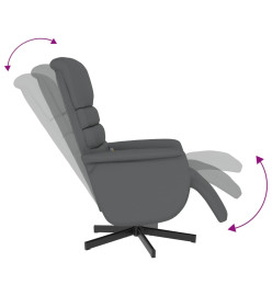 Fauteuil inclinable de massage repose-pieds gris similicuir