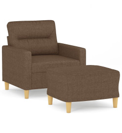 Fauteuil avec repose-pied Marron 60 cm Tissu